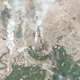 Fires burn near the city of Ivankiv in eastern Ukraine.